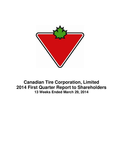 Thumbnail Canadian Tire Quarterly Report 2014-q1