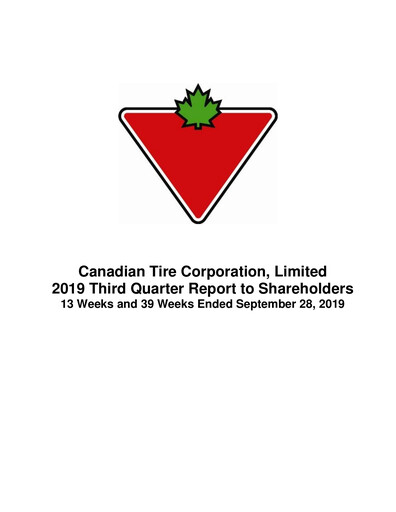 Thumbnail Canadian Tire Quarterly Report 2019-q3