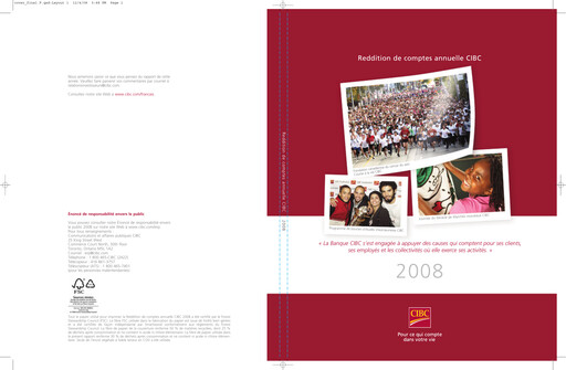 Thumbnail CIBC (Canadian Imperial Bank of Commerce) Annual Report 2008
