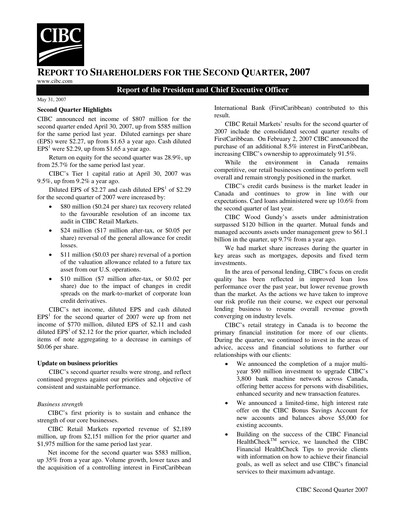 Thumbnail CIBC (Canadian Imperial Bank of Commerce) Quarterly Report 2007-q2