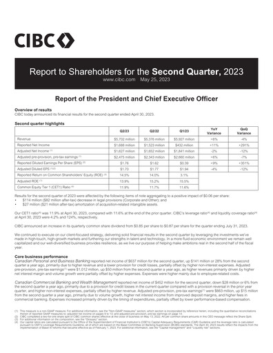 Thumbnail CIBC (Canadian Imperial Bank of Commerce) Quarterly Report 2023-q2