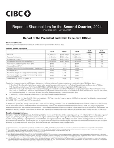 Thumbnail CIBC (Canadian Imperial Bank of Commerce) Quarterly Report 2024-q2