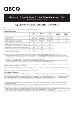 Thumbnail CIBC (Canadian Imperial Bank of Commerce) Quarterly Report 2024-q3