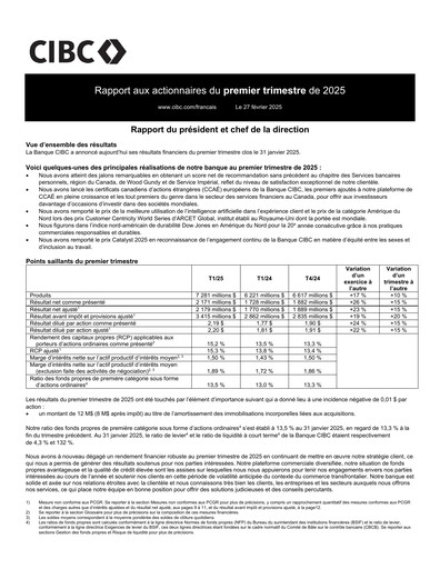 Thumbnail CIBC (Canadian Imperial Bank of Commerce) Quarterly Report 2025-q1