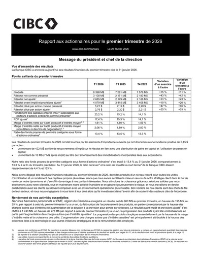 Thumbnail CIBC (Canadian Imperial Bank of Commerce) Quarterly Report 2026-q1