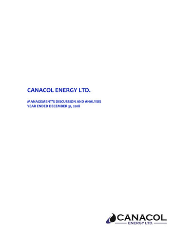 Thumbnail Canacol Energy Financial Report 2018