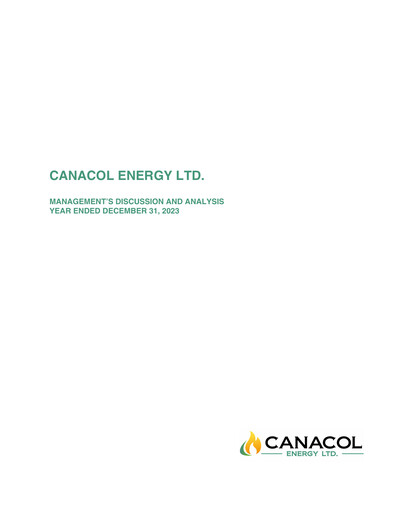 Thumbnail Canacol Energy Financial Report 2023