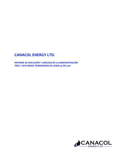 Thumbnail Canacol Energy Financial Report 2017-q2