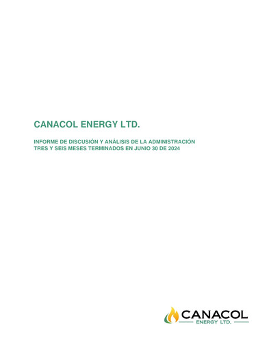 Thumbnail Canacol Energy Financial Report 2024-q2