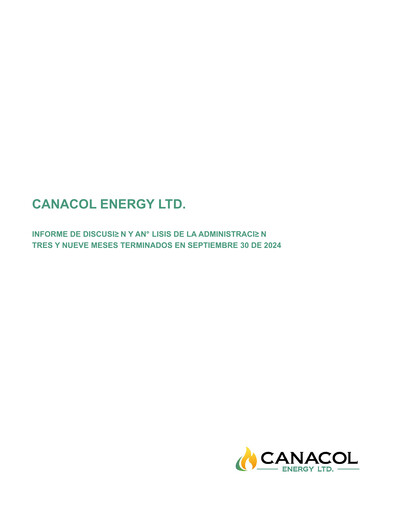 Thumbnail Canacol Energy Financial Report 2024-q3