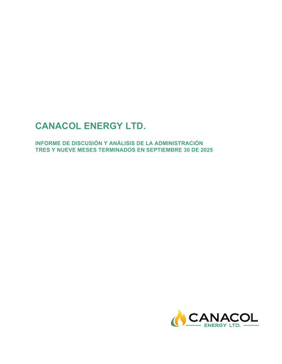 Thumbnail Canacol Energy Financial Report 2025-q3