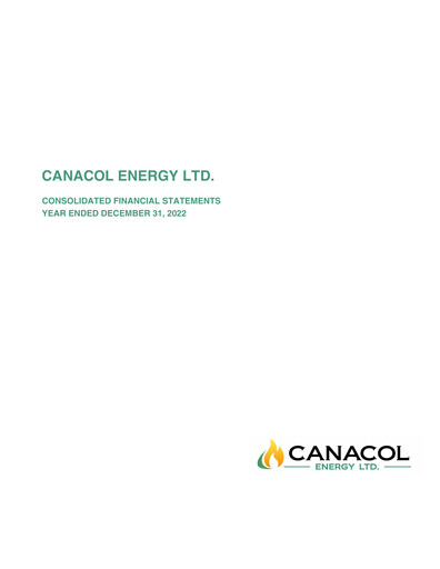 Thumbnail Canacol Energy Financial Statement 2022
