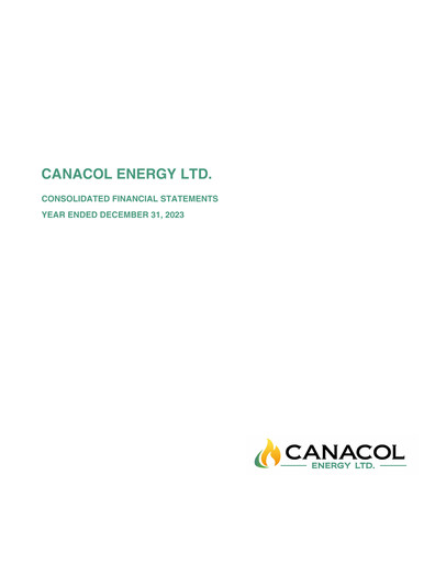 Thumbnail Canacol Energy Financial Statement 2023