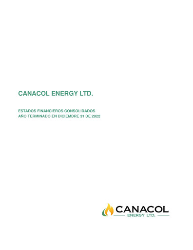 Thumbnail Canacol Energy Financial Statement 2022