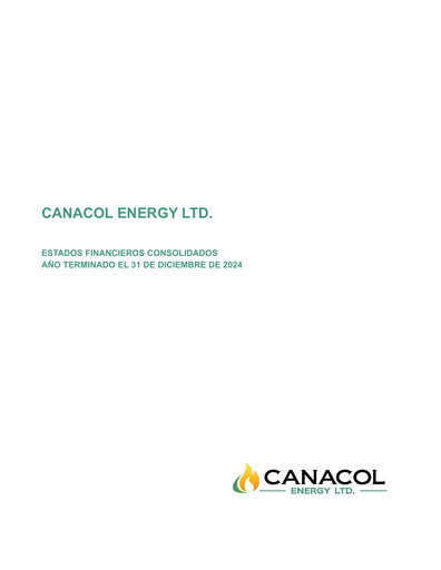 Thumbnail Canacol Energy Financial Statement 2024