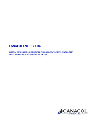 Thumbnail Canacol Energy Quarterly Report 2016-q2