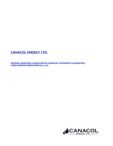 Thumbnail Canacol Energy Quarterly Report 2017-q1