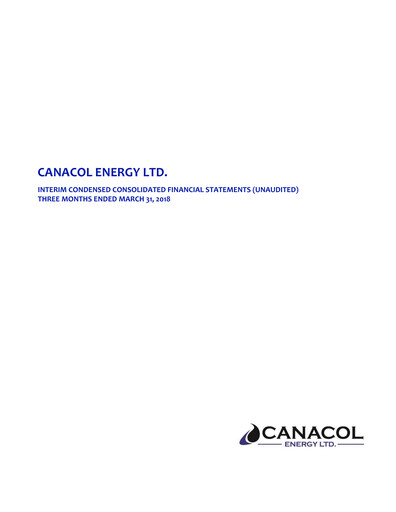 Thumbnail Canacol Energy Quarterly Report 2018-q1