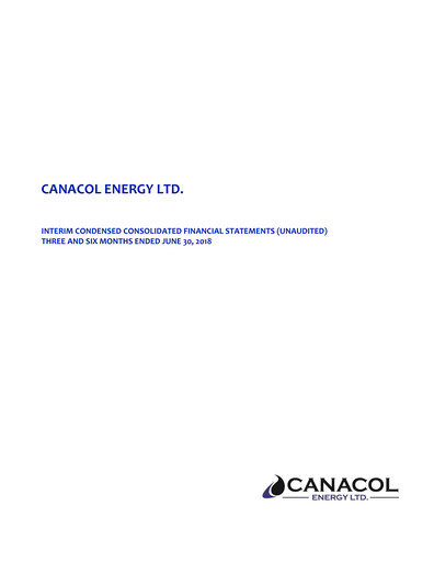 Thumbnail Canacol Energy Quarterly Report 2018-q2