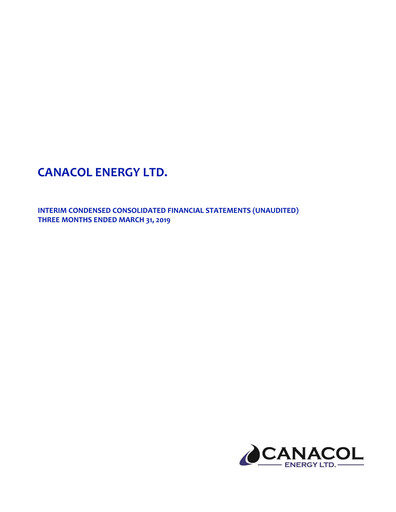 Thumbnail Canacol Energy Quarterly Report 2019-q1