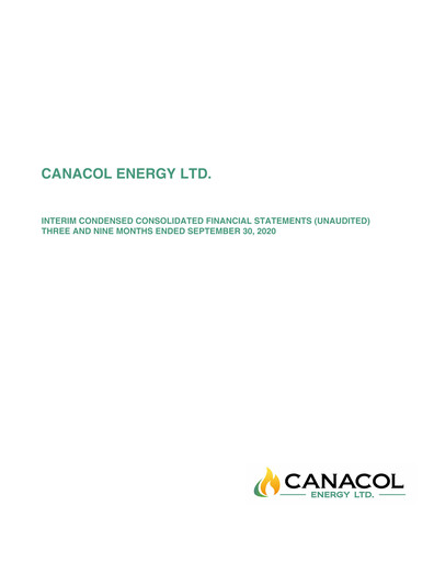 Thumbnail Canacol Energy Quarterly Report 2020-q3