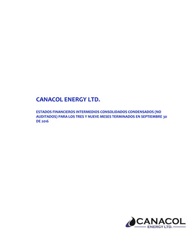 Thumbnail Canacol Energy Quarterly Report 2016-q3