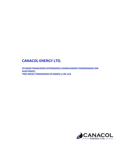 Thumbnail Canacol Energy Quarterly Report 2018-q1