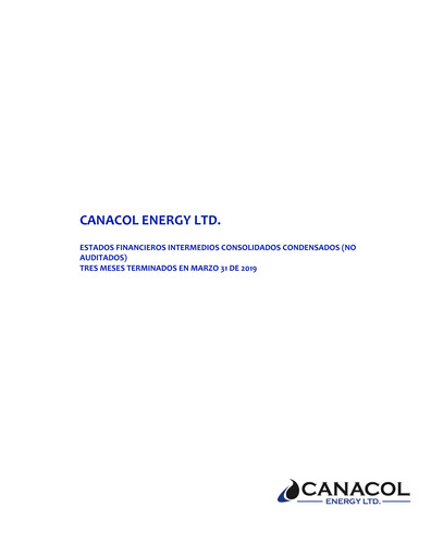 Thumbnail Canacol Energy Quarterly Report 2019-q1
