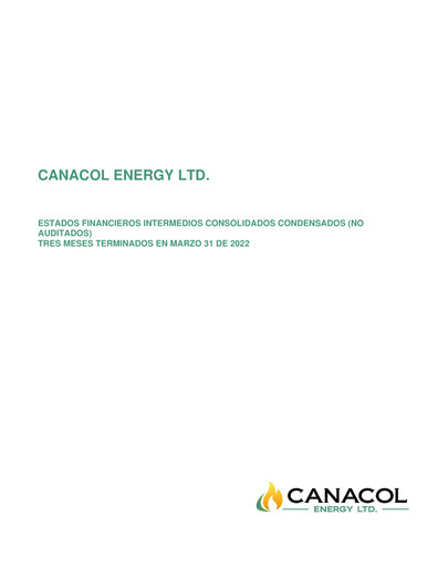 Thumbnail Canacol Energy Quarterly Report 2022-q1