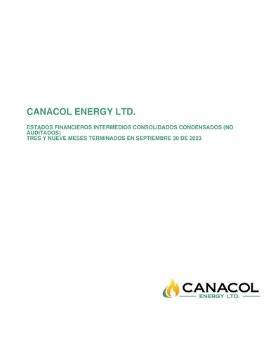 Thumbnail Canacol Energy Quarterly Report 2023-q3