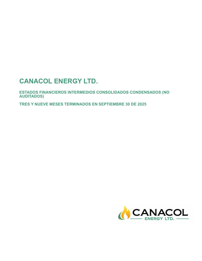 Thumbnail Canacol Energy Quarterly Report 2025-q3
