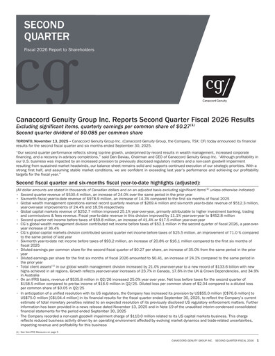 Miniature Canaccord Genuity Group Rapport trimestriel 2026-q2