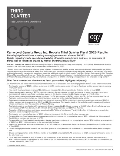 Miniature Canaccord Genuity Group Rapport trimestriel 2026-q3