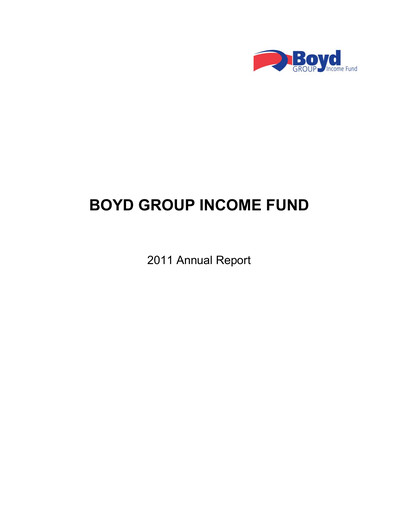 Thumbnail Boyd Group Annual Report 2011