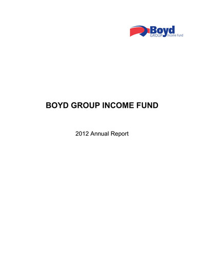 Thumbnail Boyd Group Annual Report 2012