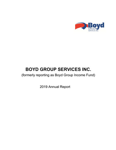 Thumbnail Boyd Group Annual Report 2019