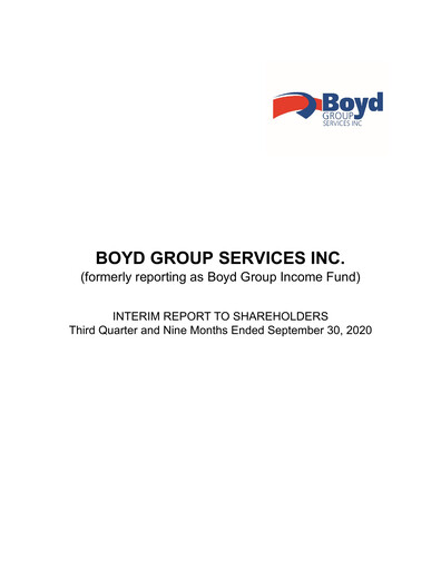 Thumbnail Boyd Group Quarterly Report 2020-q3
