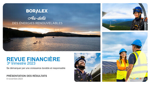 Miniature Boralex Rapport financier 2023-q3