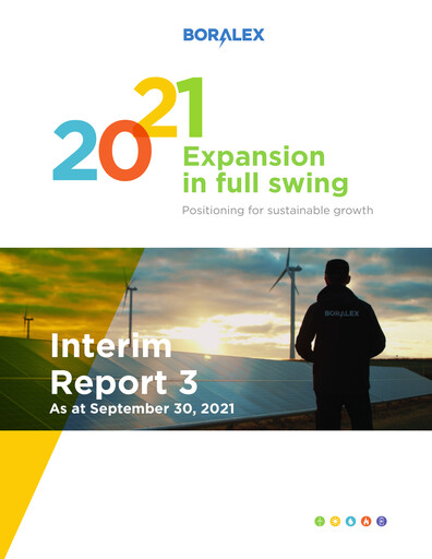 Miniature Boralex Rapport trimestriel 2021-q3