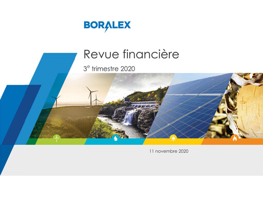 Miniature Boralex Rapport trimestriel 2020-q3