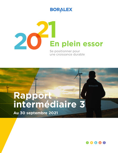 Miniature Boralex Rapport trimestriel 2021-q3