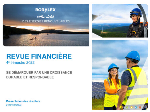 Miniature Boralex Rapport trimestriel 2022-q4