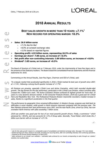 Vorschaubild L'Oréal Finanzbericht 2018