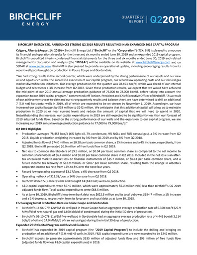 Thumbnail Birchcliff Energy Quarterly Report 2019-q2