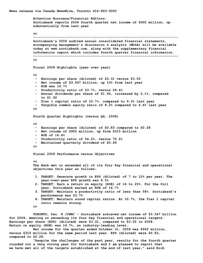 Thumbnail Scotiabank Financial Statement 2009