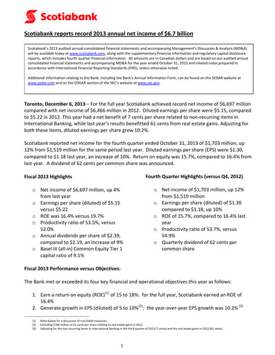 Thumbnail Scotiabank Financial Statement 2013