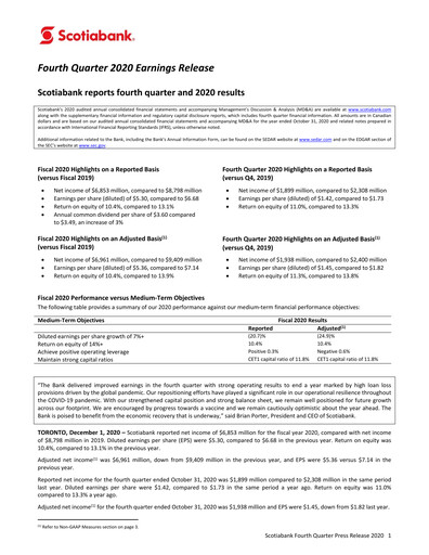 Thumbnail Scotiabank Financial Statement 2020