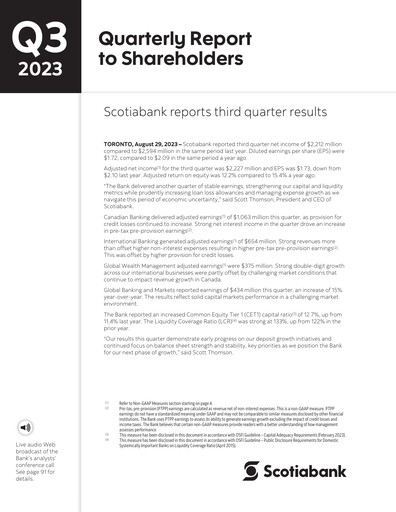Thumbnail Scotiabank Quarterly Report 2023-q3