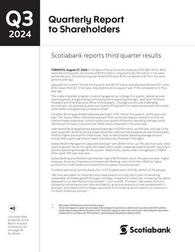 Thumbnail Scotiabank Quarterly Report 2024-q3