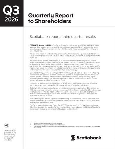 Thumbnail Scotiabank Quarterly Report 2026-q3